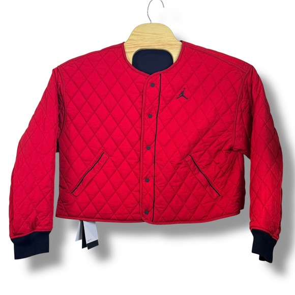 Jordan Jackets & Blazers - Jordan Reversible Quilted Jacket Women S Red Navy Blue Jumpman Liner DQ4451-687